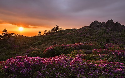 초암산 일몰과 일출 그리고