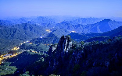 대둔산야경 아침운무