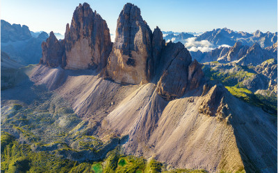 하늘에서 본 Tre Cime di Lavaredo !!!