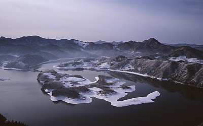 붕어섬 설경(국사봉)