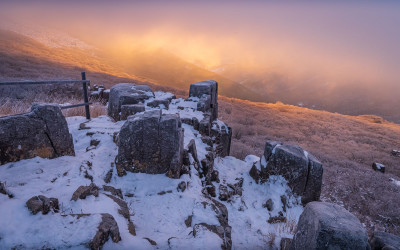 무등산 일출 풍경