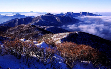 덕유산의 깨끗한 시야