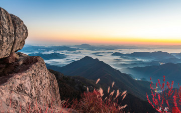 대둔산의 가을 아침맞이