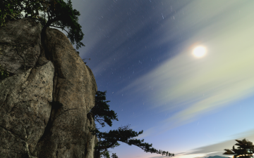 달빛 머문 암봉